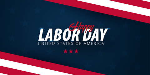 Labor Day sale promotion, advertising, poster, banner, template with American flag. American labor day wallpaper. Voucher discount