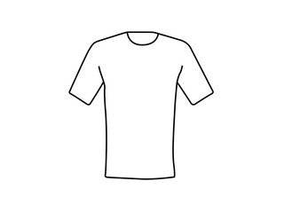 White T-shirt empty template line drawing vector 