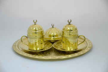 Golden Turkish Coffee Set