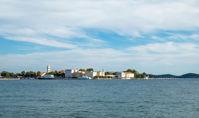 Fototapeta premium Zadar waterfront with harbor and famous sea organ