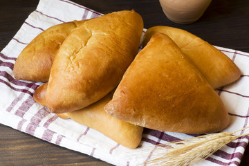 Hot cakes, butter cakes, traditional Russian food.