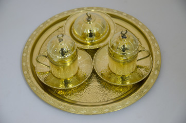 Golden Turkish Coffee Set
