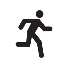Fototapeta na wymiar Running man icon, black isolated on white background, vector illustration.