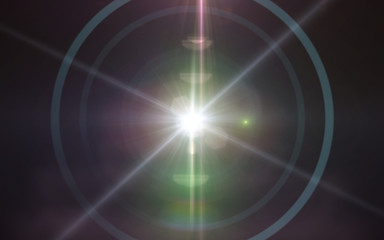 Lighting Abstract with digital lens flare.Lens flare with dust on black background. Easy to add overlay or screen filter over Photos