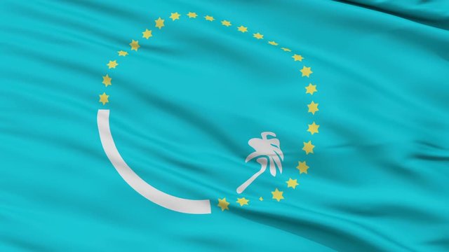 Spc Flag, Closeup View Realistic Animation Seamless Loop - 10 Seconds Long