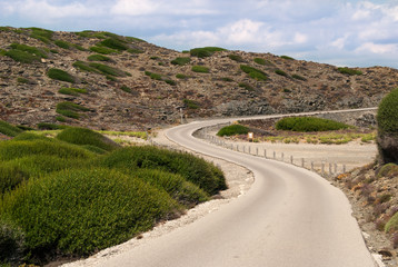 Asphalt road uphill