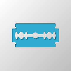 blade. simple silhouette. Paper design. Cutted symbol with shado