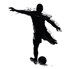 Vector soccer player silhouette. © SlayStorm