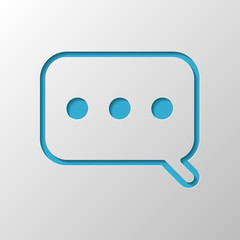 Simple text cloud. Linear, thin outline. Paper design. Cutted sy