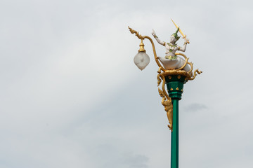 pillar lamp art with sky background