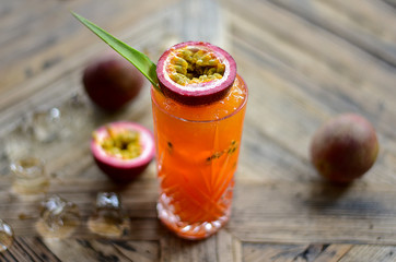 Cocktail of passion fruit