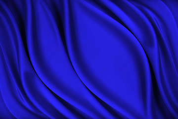 Blue silk texture of satin background abstract .