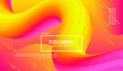 Modern 3d Background. Colorful Wave Abstract Fluid Shape.