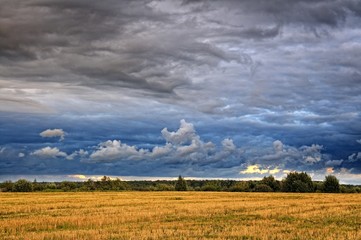 Clouds over the field.