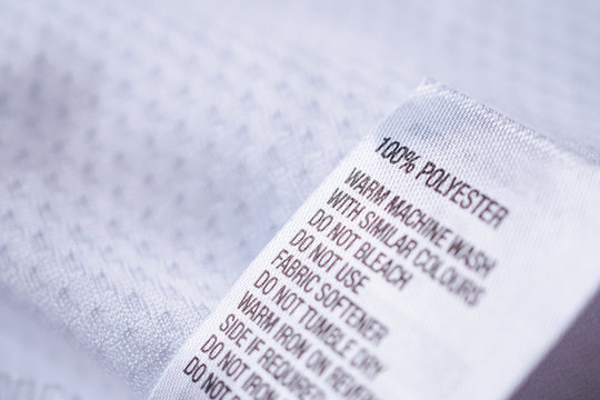 Polyester fabric Clothing label with laundry instructions