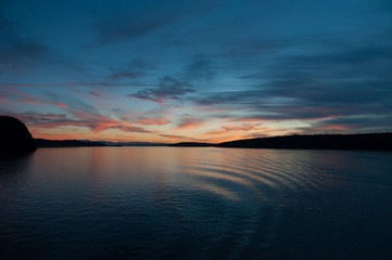 sunset over the water