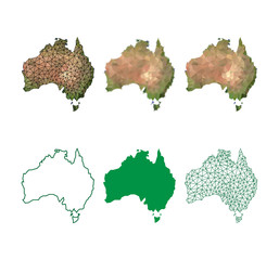 Map of Australia set in low poly style