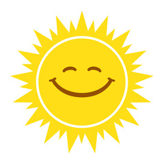 Sun smile sign, icon, tag. Vector illustration