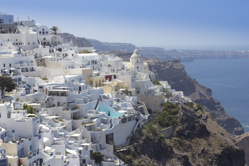 Panorama di Fira e i Merovigli Santorini - obrazy, fototapety, plakaty