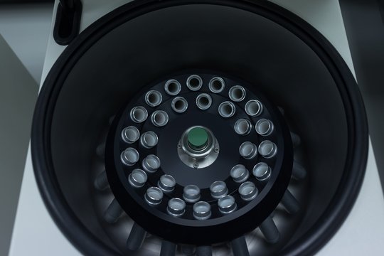 Refrigerated centrifuge machine in blood bank