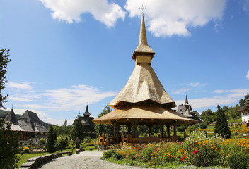 Fototapeta na wymiar Barsana wooden monastery, Maramures, Romania.