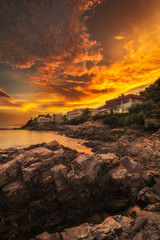 兵庫　赤穂御崎の夕焼け