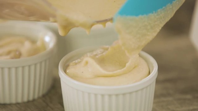 Filling Ramekin with Batter