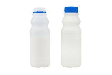 bottle of milk isolated on white background - clipping paths