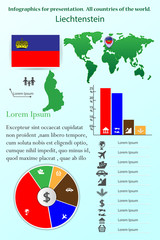 Liechtenstein. Infographics for presentation. All countries of the world