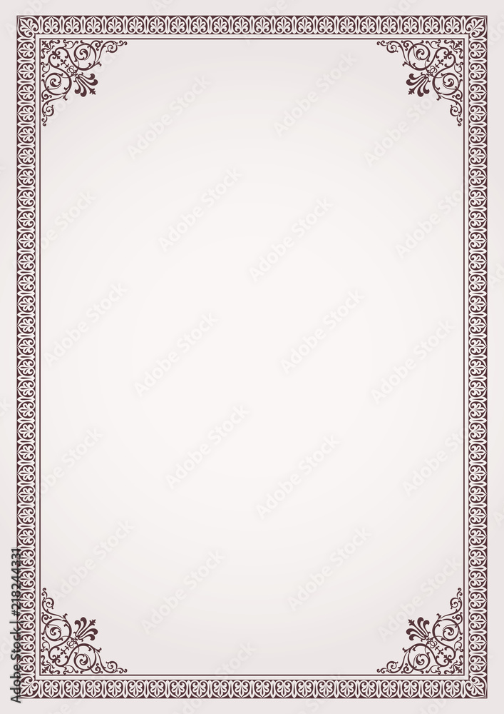 Canvas Prints decorative border frame certificate template