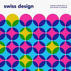 Fototapeta na wymiar Swiss minimalistic poster. Retro colorful abstract geometric artwork cover