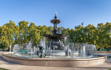 Fototapeta na wymiar Fountain of the Continents (Fuente de los Continentes) at General San Martin Park - Mendoza, Argentina