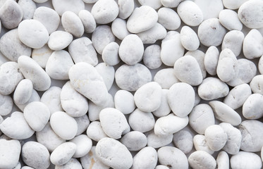 White pebbles stone texture and background 