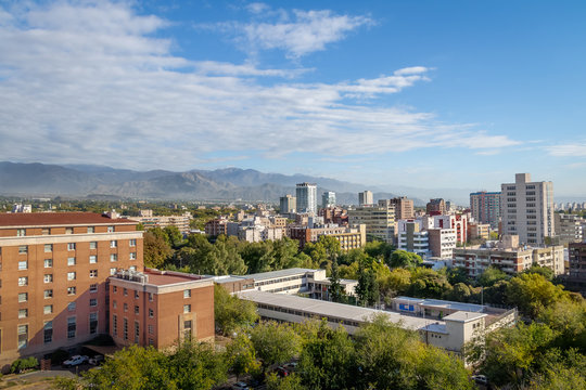 Aerial view of Mendoza City and Andes Mountains - Mendoza, Argentina