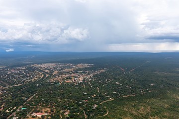 Aerial picture of the city of Victoria Falls  in Zimbabwe