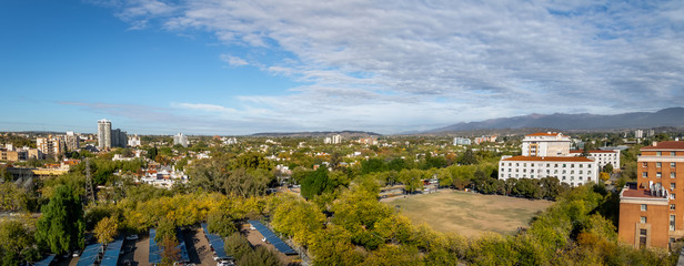 Panoramic Aerial view of Mendoza City - Mendoza, Argentina