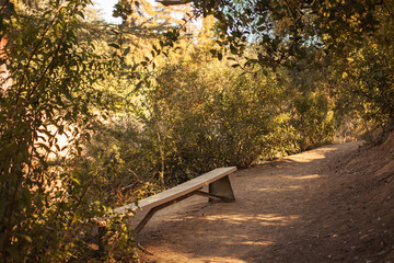 Peaceful Franklin Canyon hike in Beverly Hills, California. The park comprises 605 acres, and is...