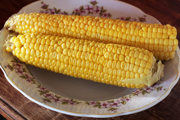 Corn on a plate
