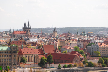 Naklejka na ściany i meble Panorama on capital city of Czech Republic Prague