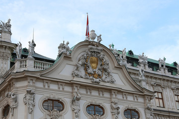 Fototapeta na wymiar Facade decoration of Royal Palace Belvedere in Vienna, Austria