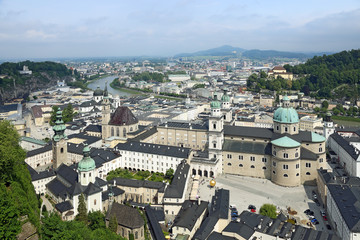 Fototapeta na wymiar View at Salzburg from Hohensalzburg Fortress