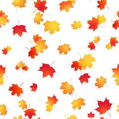 Maple seamless pattern. Autumn vector background