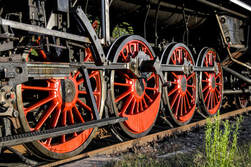 Fototapeta na wymiar detail of steam locomotive 
