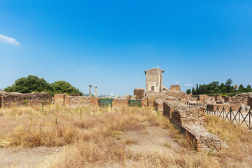 Fototapeta na wymiar Ruins of Houses in Roman Forum, Rome, Italy