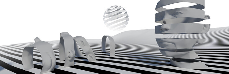 stair ahead's abstrat illusion background. 3D Illustration