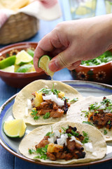 tacos al pastor, mexican food, squeeze a lime