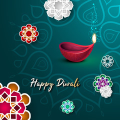 Fototapeta premium Happy Diwali vector design. Deepavali Vector.