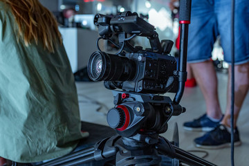 Behind the scenes of video production or video shooting