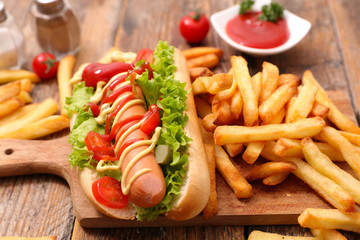 hot dog and french fries