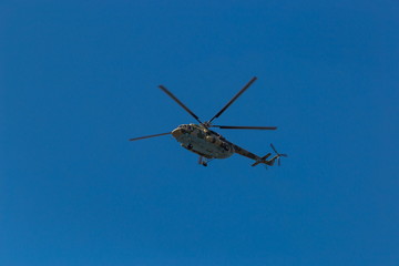 Fototapeta na wymiar Russian Fight helicopter MI-8